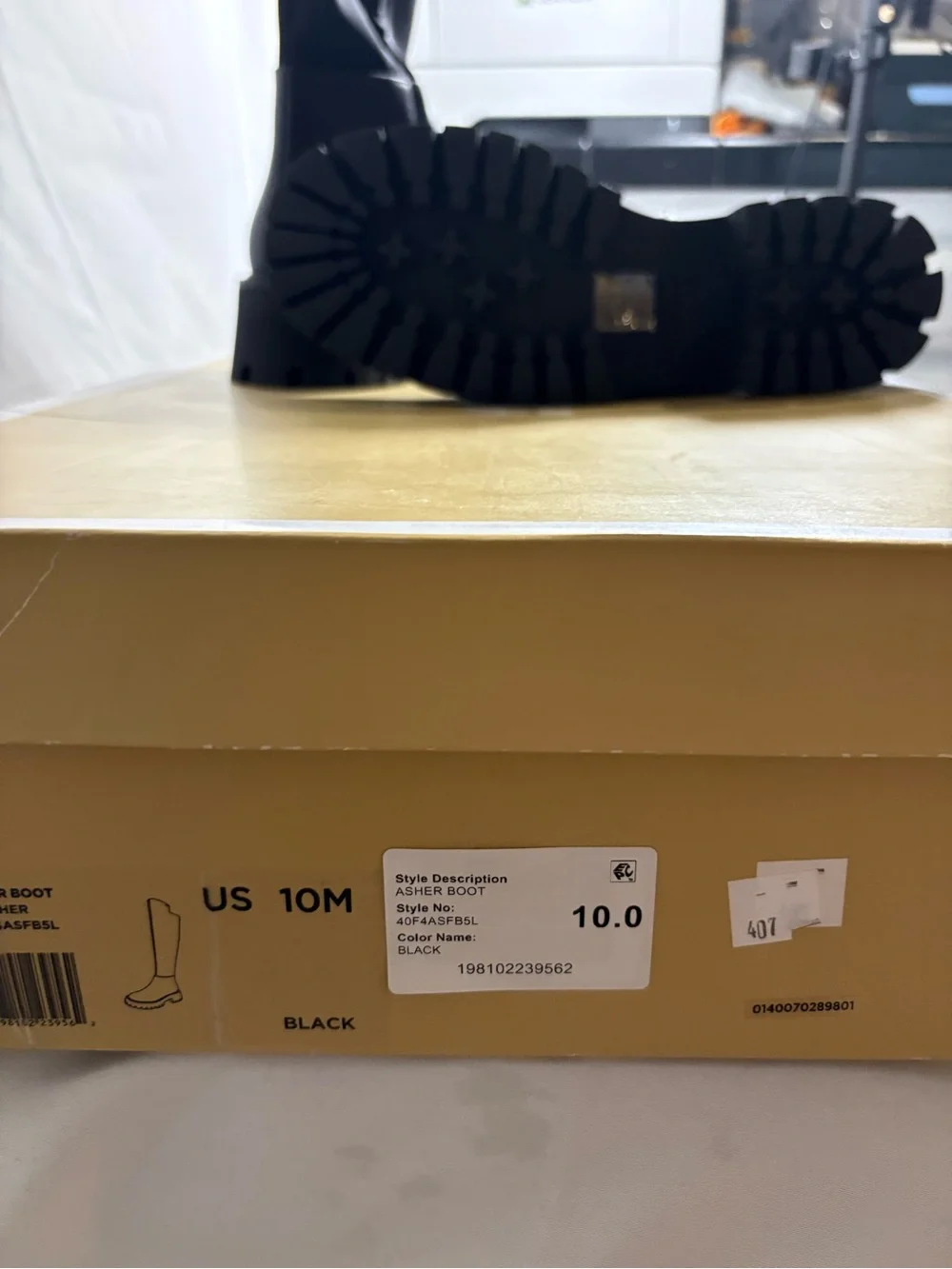 MICHAEL Michael Kors Black Over-the-Knee Lug-Sole Boots size 10 Asher boot